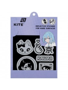 Набір стікерів світловідбиваючих для твердих поверхонь Kite Kawaii girl K25-115