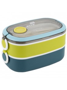 Ланчбокс подвійний з наповненням 1600 мл Kite синій K25-1181-2