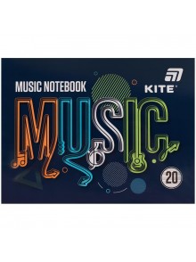 Зошит для нот А5, 20 аркушів Kite Music K26-405