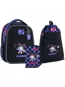 Рюкзак в комплекті 3 в 1 Kuromi KITE HK26-555S-3+601M-3+621-1