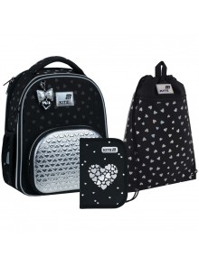 Рюкзак в комплекті 3 в 1 Black&Silver KITE K26-556M-2+601M-14+622-5