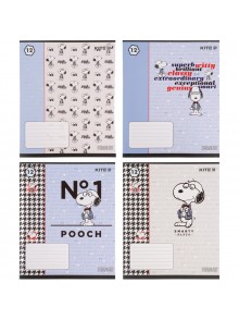 Тетрадь 12 листов, линейка (4 шт.) KITE Snoopy SN21-234