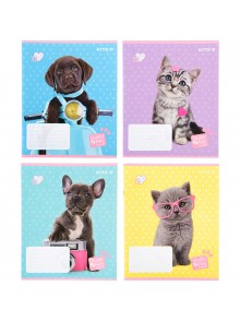 Зошит 12 аркушів, коса лінія (1 шт.) KITE Studio Pets SP22-235