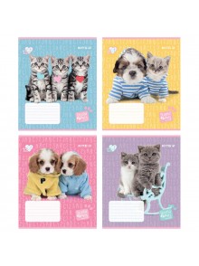 Зошит 12 аркушів, коса лінія (1 шт.) Kite Studio Pets SP24-235
